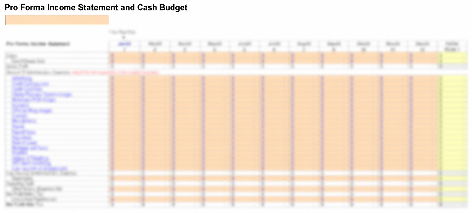 Small Business Projection Template- Basic